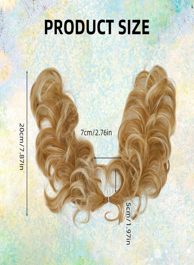 NICENEEDED Messy Bun Hair Piece, Side Comb Clip in Hair Bun Hairpiece for Women, Versatile Adjustable Styles Easy Hair Pieces Dirty Blonde - Image 2